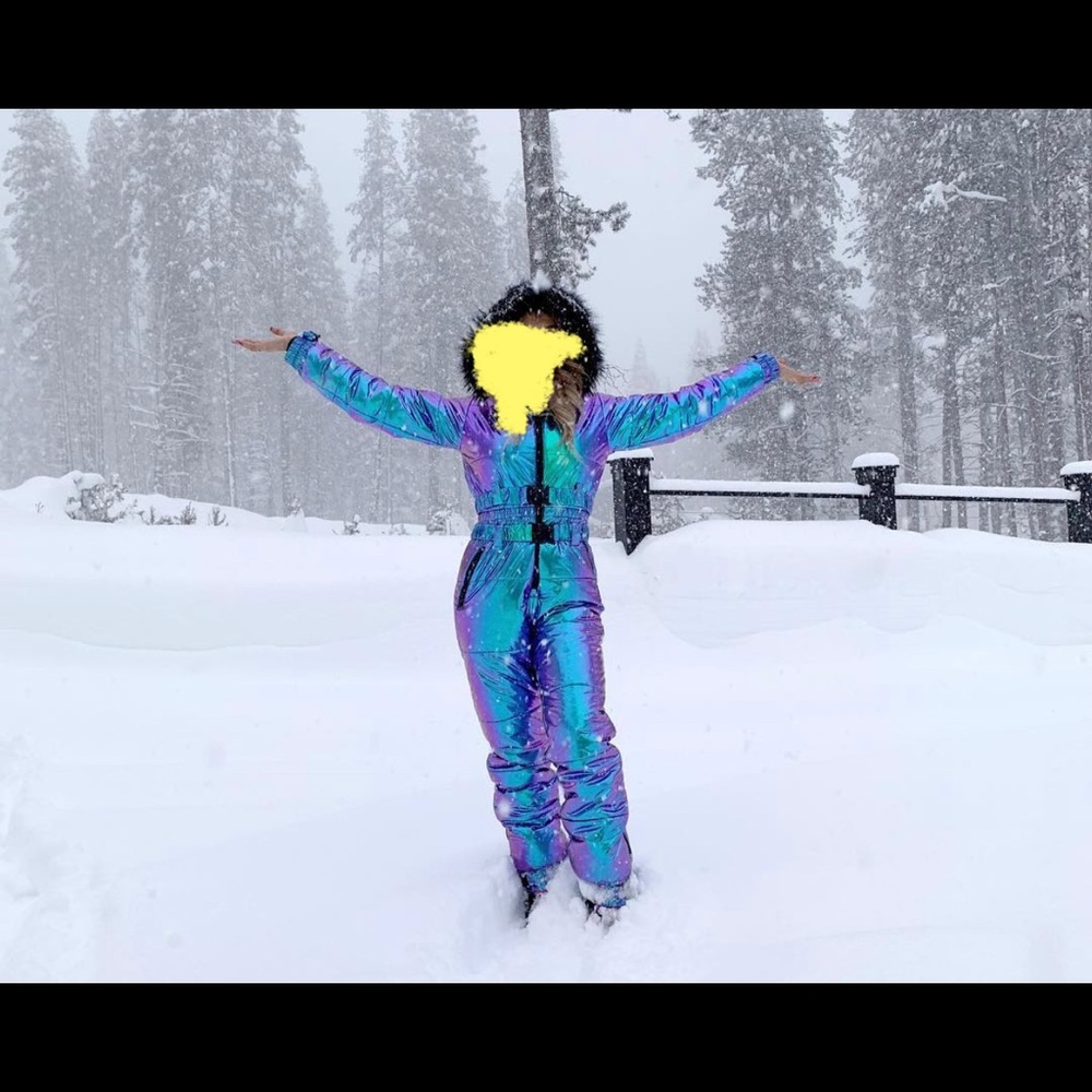 Holographic ski suit